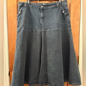 Cato Blue Midi A-Line Skirt for Casual Wear